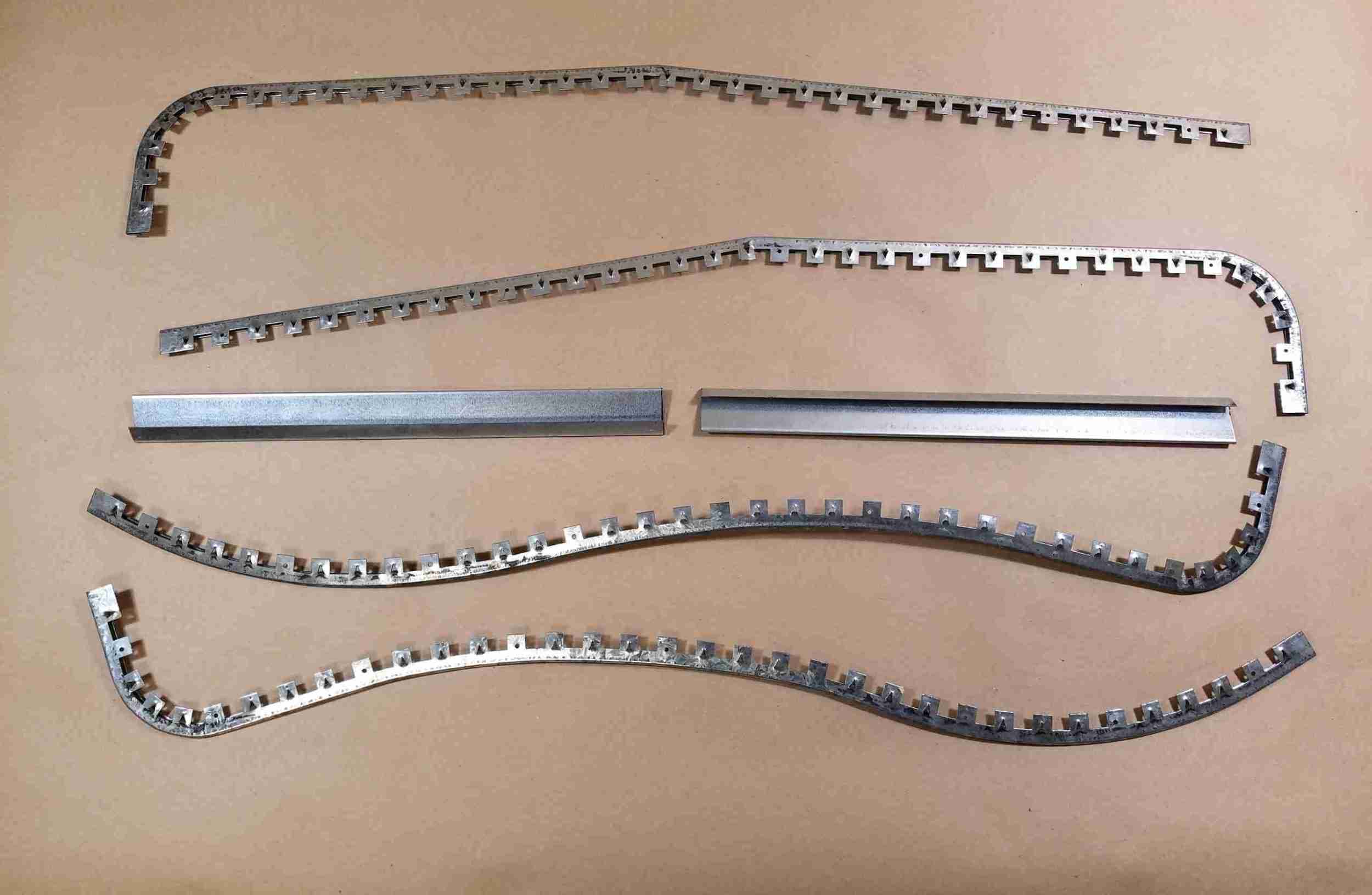 1956-57 Door Edge Metal Band Set, 12 pieces w/ nails