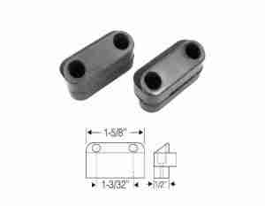 1958 Station Wagon Upper End Gate on Body Rubber Bumpers, pair, wedge shaped
