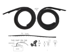 1959 Roof Rail Weatherstrip, Pontiac Fullsize 2 Door Hardtop