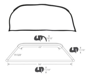 1962-64 Back Window Channel, Fullsize 2 Door & 4 Door Sedan seal weatherstrip