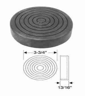 1935-38 Rumbleseat Rear Bumper Step Pad, fits over old bracket, 3-3/4"ODx13/16" high