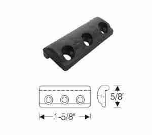 1962-63 Tempest Lemans Side Window Plastic Guide Plate, attaches to scraper, 1 5/8" L x 5/8" H