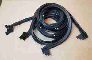 1964-65 Temp, Lemans, & Got Ht & Conv Door Weatherstrip w/clips and molded ends