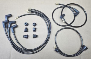 1935-47 Spark Plug Wire Set 6 Cylinder P6 Copper core with black lacquer cloth covered wire.
