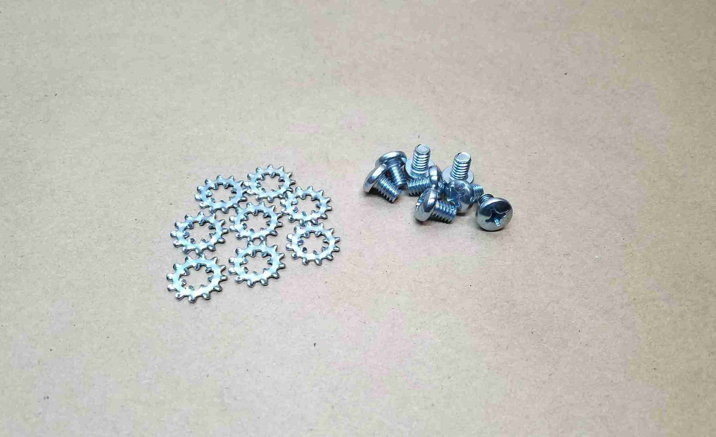 1955-68 Door Window Regulator & Door Lock Handle Remote to Door Frame Screw Set, set of 8 w/ washers
