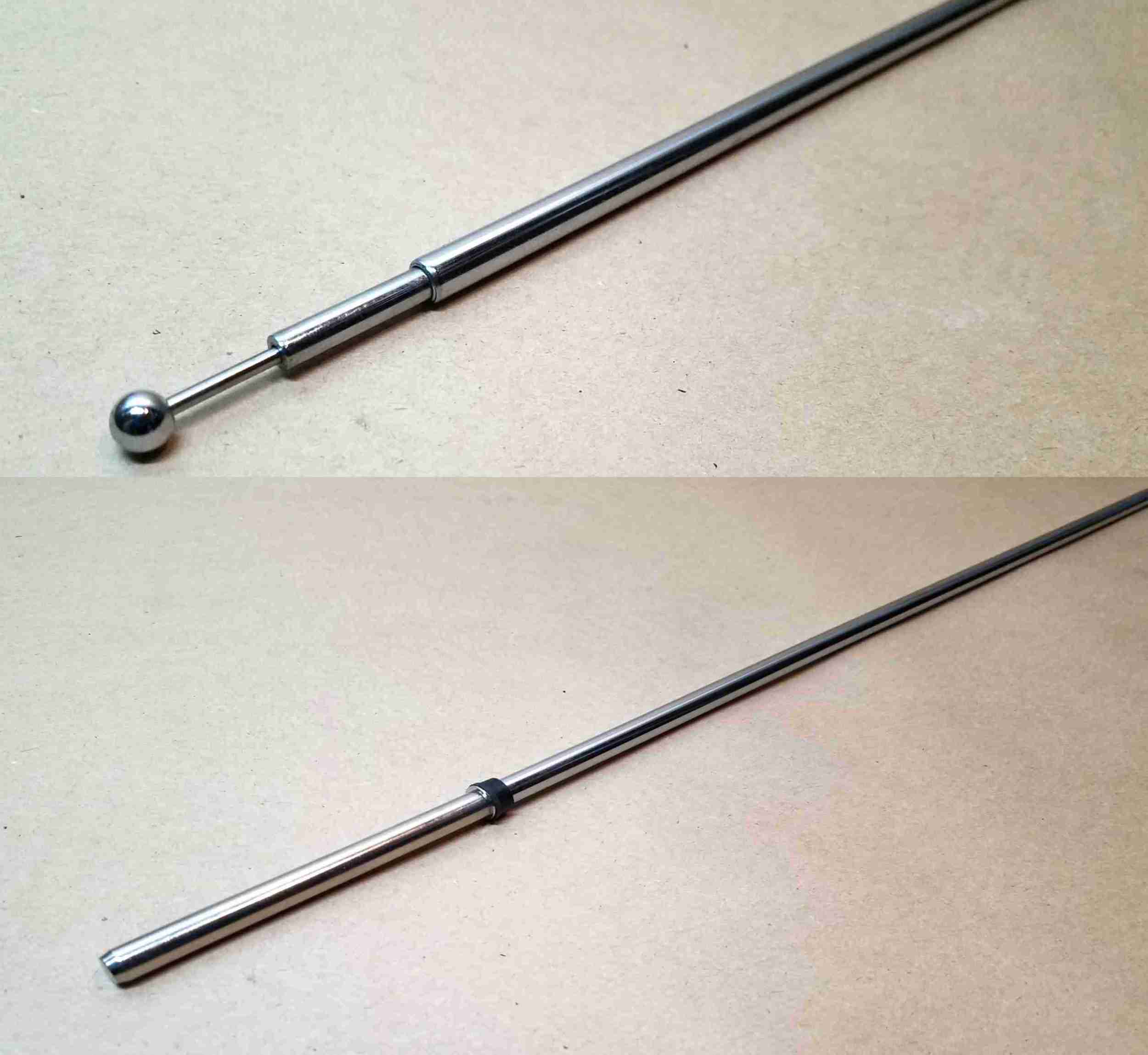 1949-54 Manual Antenna Mast, 3 piece extendable w/ round ball tip, 5/16"x3-1/2" plug end type - Image 2