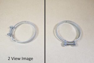 1942-58 Heating System Air Intake Tube Clamp, 2 5/8" clamp for 2 1/2" duct, see description for applications