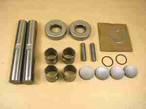 1956-57 King Pin Repair Kit, includes pins, bushings, bearings, plugs, shims & lock pins