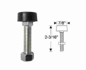 1959-65 Hood Adjustable Bumper w/ Stud, 2-3/16" high w/ 7/8" diameter cap, w/ correct square shank, 1959 All, 1962-65 P8, 1964-65 A