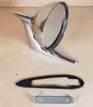 1961-62 Pontiac full size Out side rear view door mirror, LH Free shipping with pair purchase