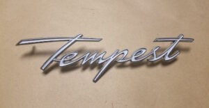 1961 1962 Quarter Panel Script Emblem, Pontiac Tempest