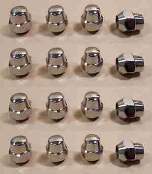 1963-68 8 lug nut RH set of 16, flat top Car set for 63 is 16, car set for 64-68 is 32