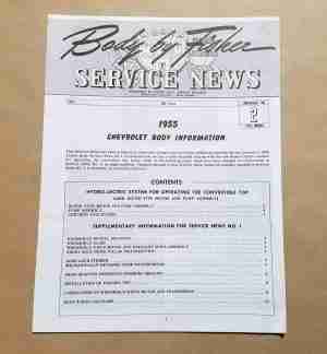 1955 Chevrolet Convertible Fisher Body Bulletin, good reference for Pontiac