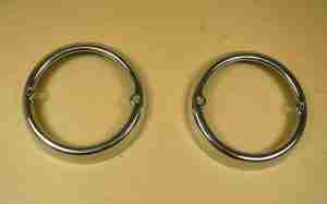1955-56 Back Up Lamp Bezels, pair, All exc Station Wagon