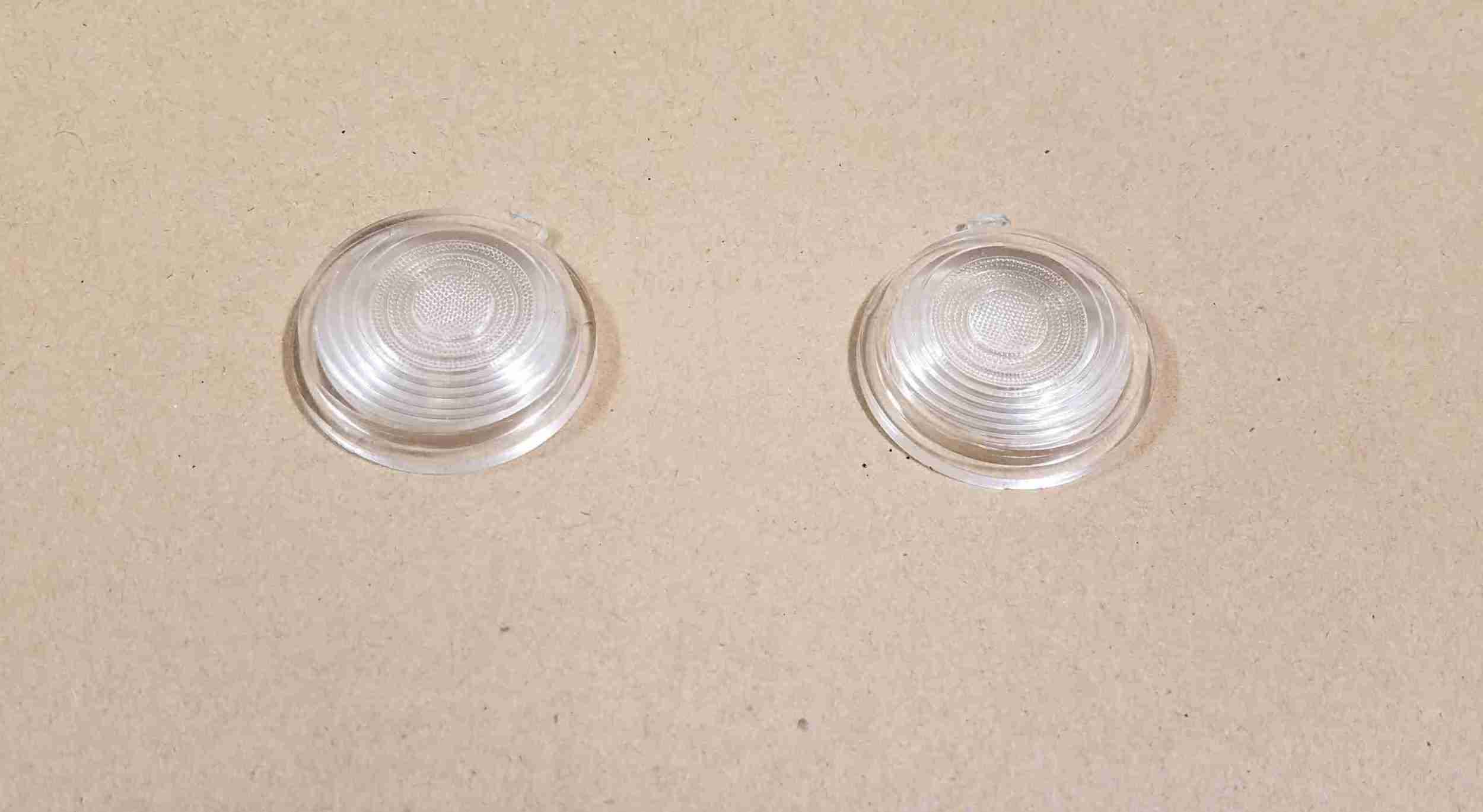 1957 Chevrolet Bullseye License Plate Lamp Lenses, pair