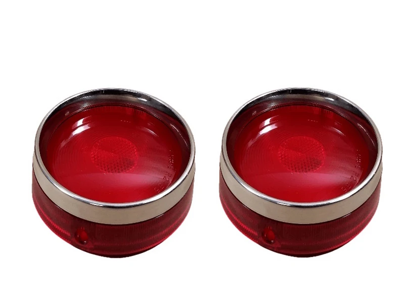 1955-56 Tail Lamp Lens Pair w/ Trim Ring, All except Station Wagon