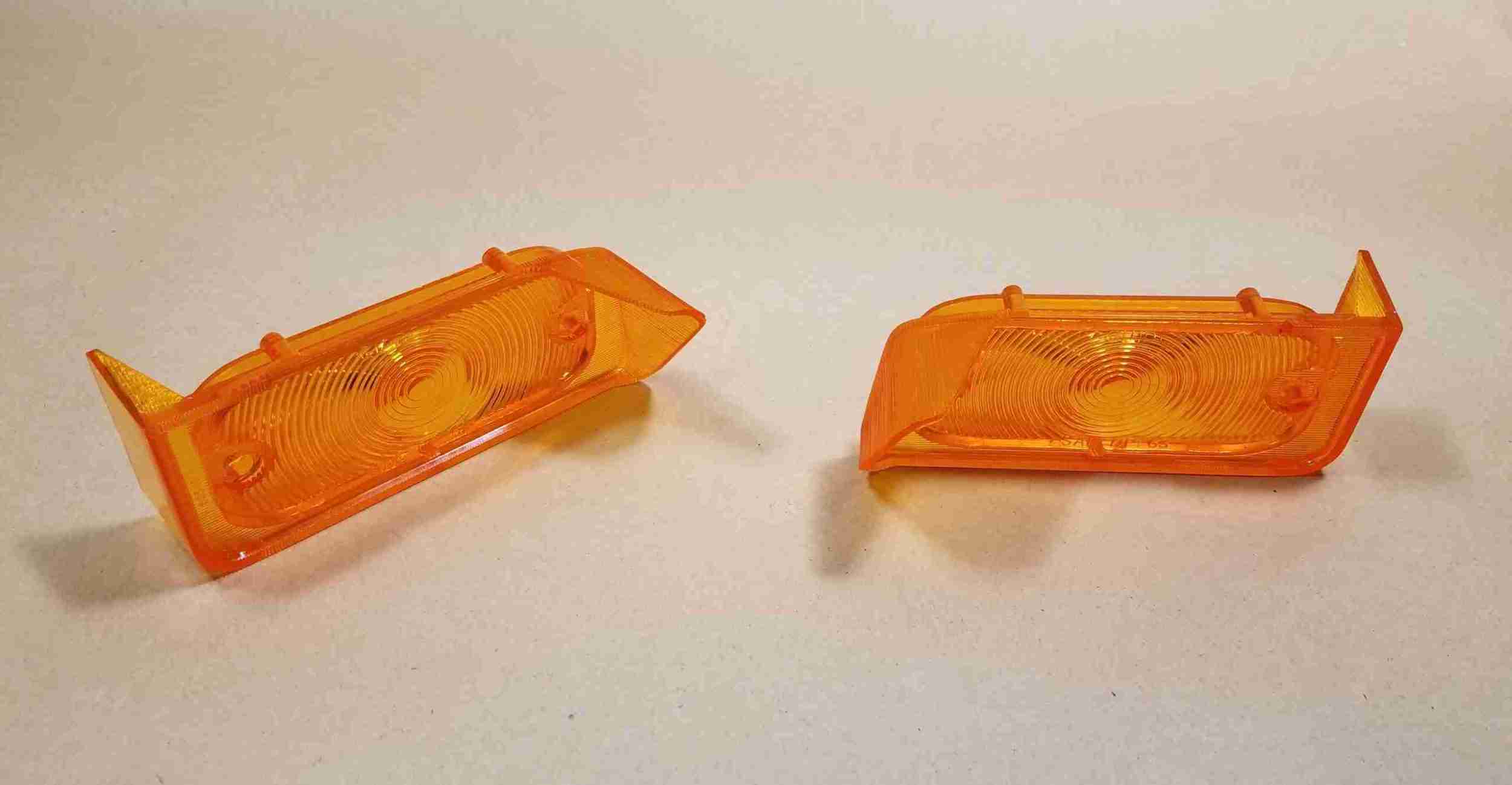 1964 Parking Lamp Lenses, pair, amber, 1964 All exc Grand Prix