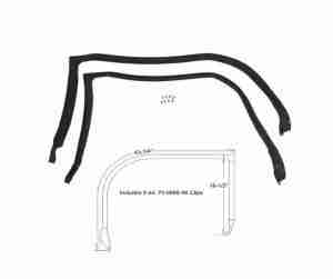 1973-77 A body 4dr & SW Roof Rail weatherstrip - Front