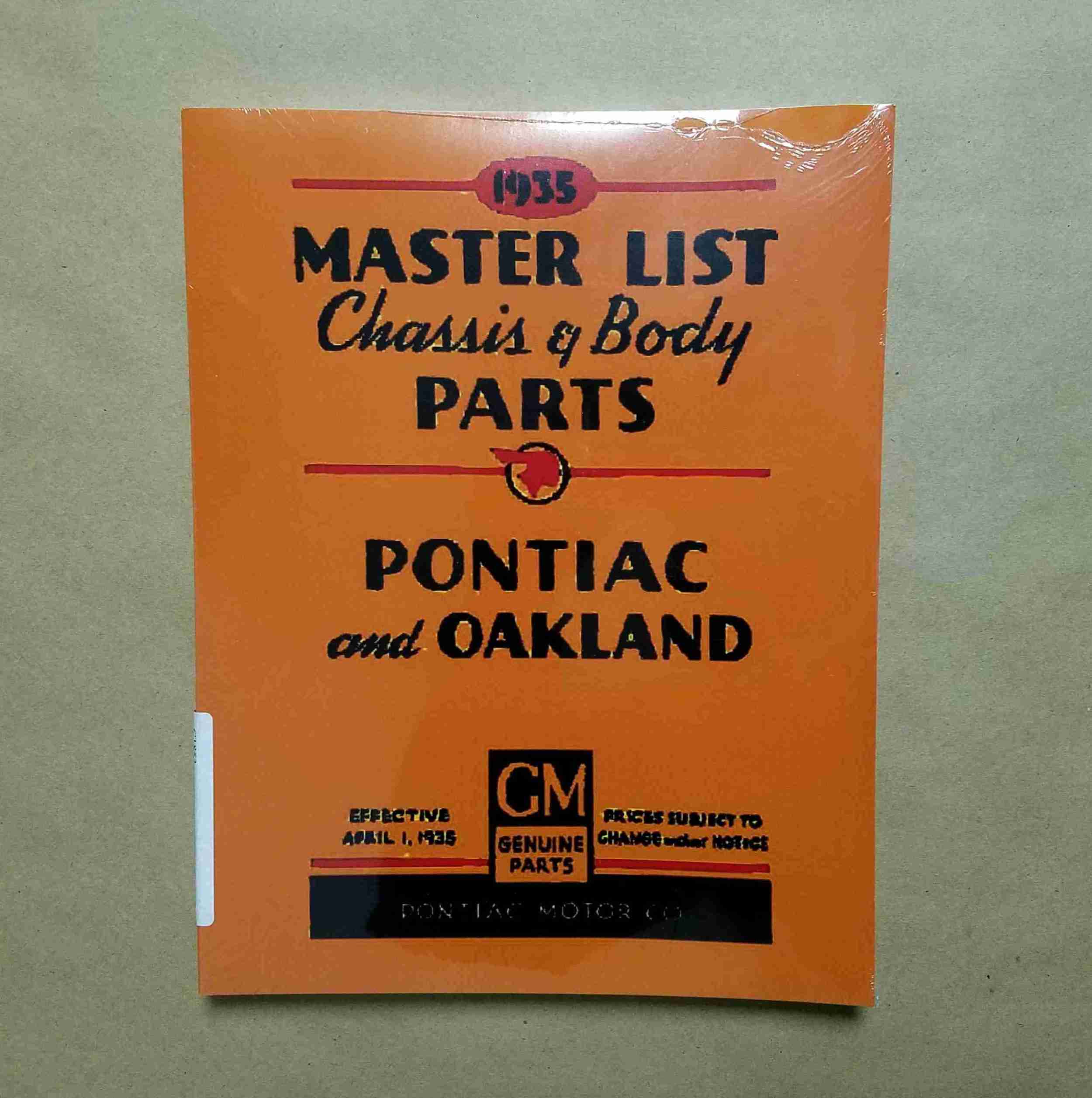 1929-35 Pontiac/Oakland Parts Manual