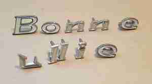 1968-69 Letters ''Bonneville'' 68 Front Fender & 69 Wagon Tailgate Letters..