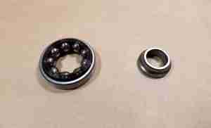 1958-61 Front Wheel Outer Ball Bearing Set, includes bearing, race & cup for one side, 1958-61 except Tempest or Police