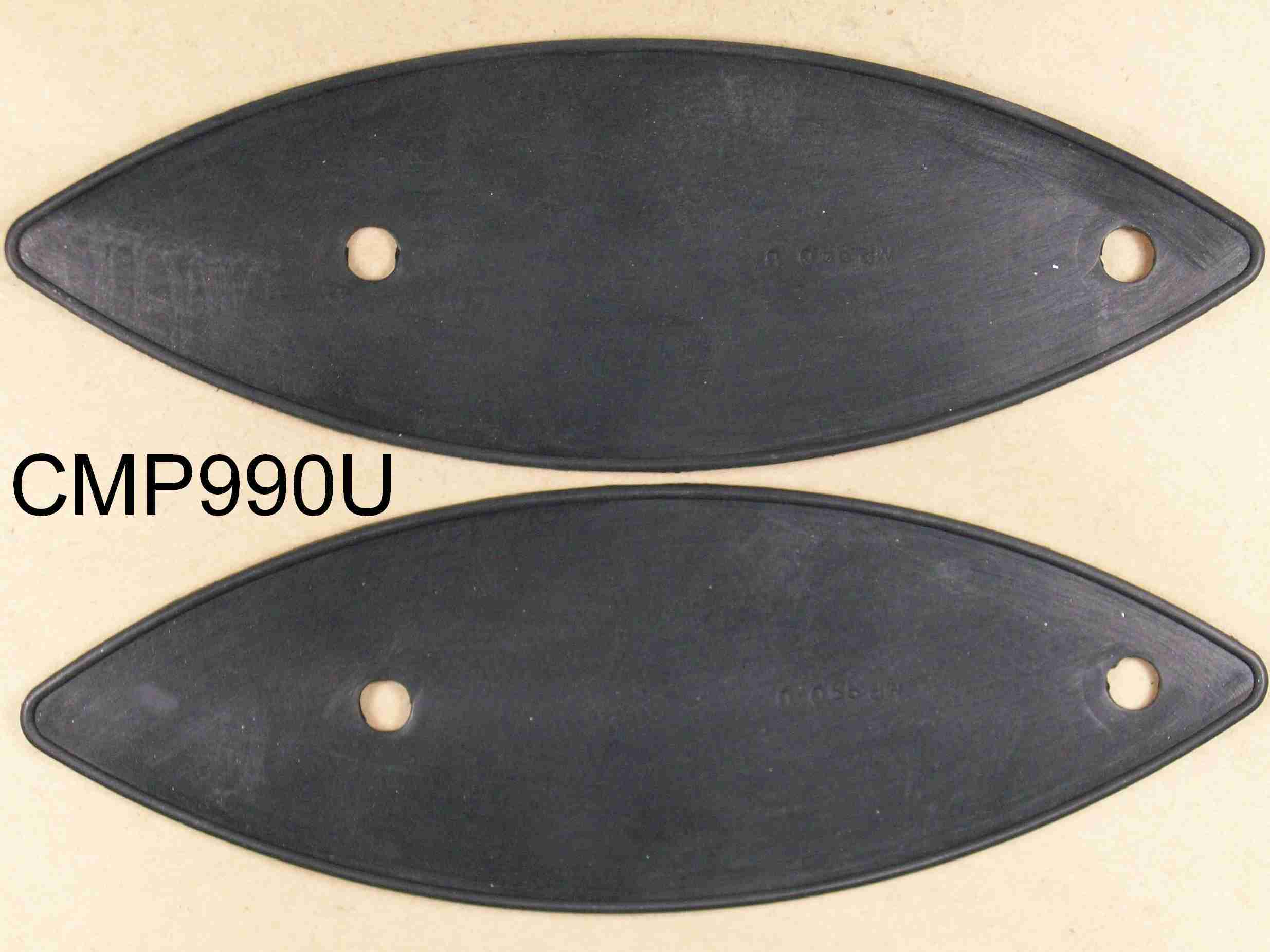 1933-34 Parking Lamp Seals, pair, 2-7/8”Wx8”L