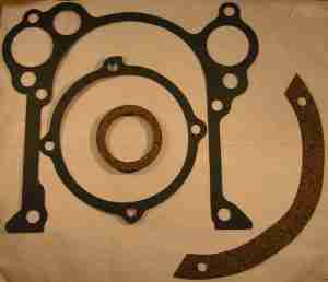 1955-63 Timing Cover Gasket Set, includes includes cork crank seal