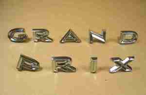 1963 Grand Prix front fender name letter set