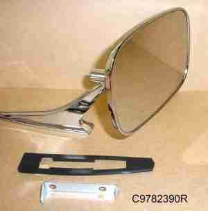 1968-73 Non-Remote Exterior Mirror Left Hand Side 1969 Pontiac All; 1970 T/8 P/8 & G; & 1971-72 A &G ...Chevy: 1968-69 Camaro, 1969-70 Passenger Cars; 1969 Chevelle; 1970-72 Chevelle Wagon & El Camino