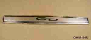 1967 Grand Prix Lower Front Fender Rocker Panel Emblem