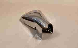 1937-56 Fan Shaped Accessory Exhaust Pipe Deflector, Chrome w/ galvanized inside baffle