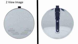 1926-54 Round Clip-On Sunvisor Vanity Mirror, no logo, w/ write-on spaces
