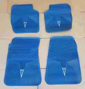 1966-72 Accessory Rubber Floor Mats, Blue, set of four, 1966-72 TLMGTO, 1969-72 GP, 1970-72 Full Size