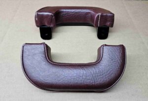 1936 1942 Armrest Assembly, Maroon with Base, Pad & Metal Insert