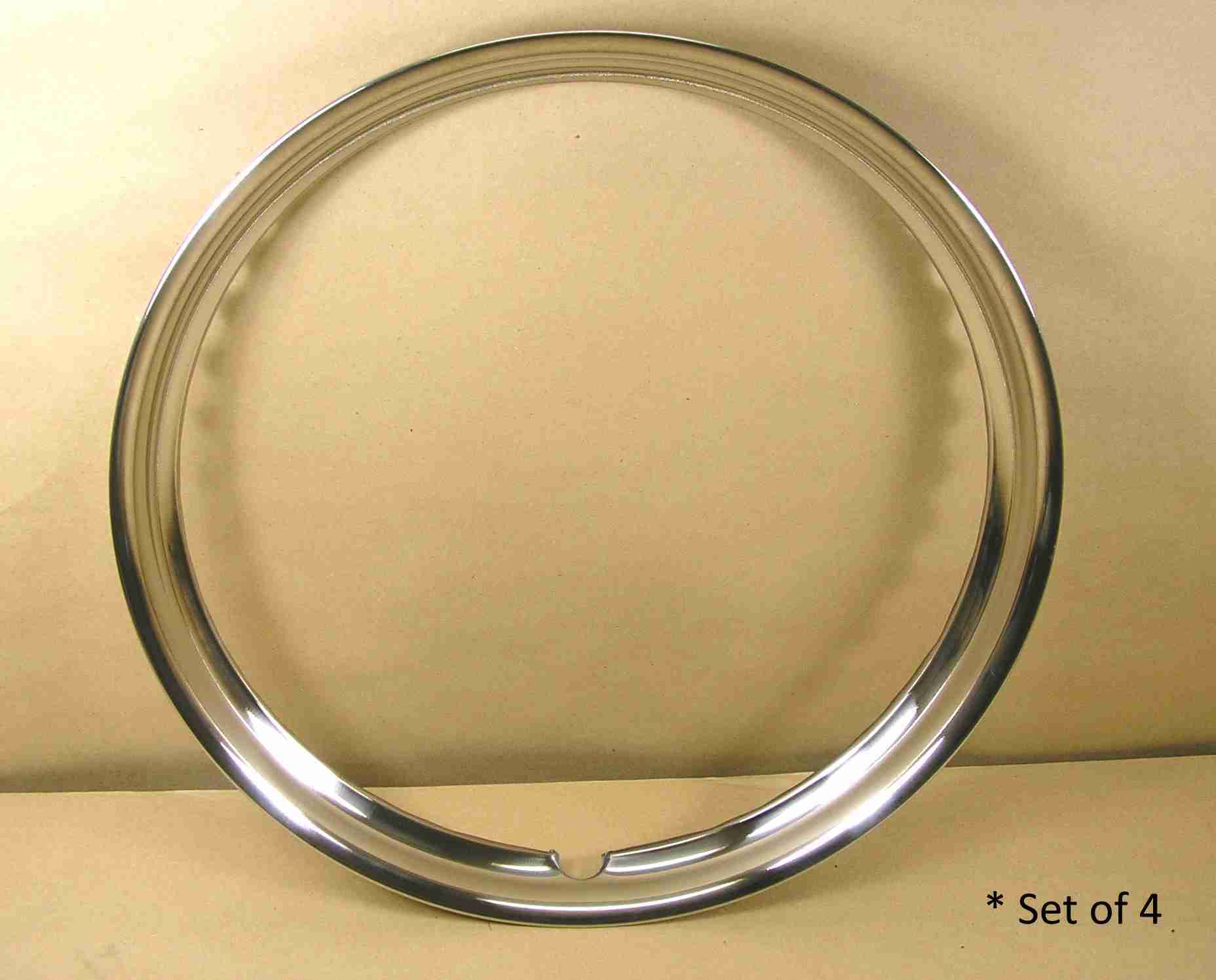 1949-56 Stainless Steel 15" Wheel Trim Ring Set of 4