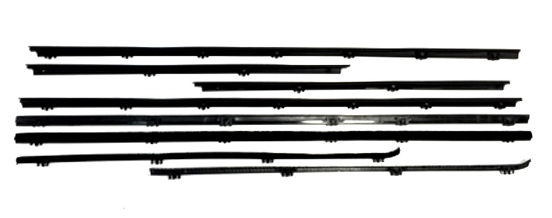1965 AUTHENTIC 8 Piece Felt Kit With Chrome Bead, Buick Skylark 2 Door Sedan fuzzy
