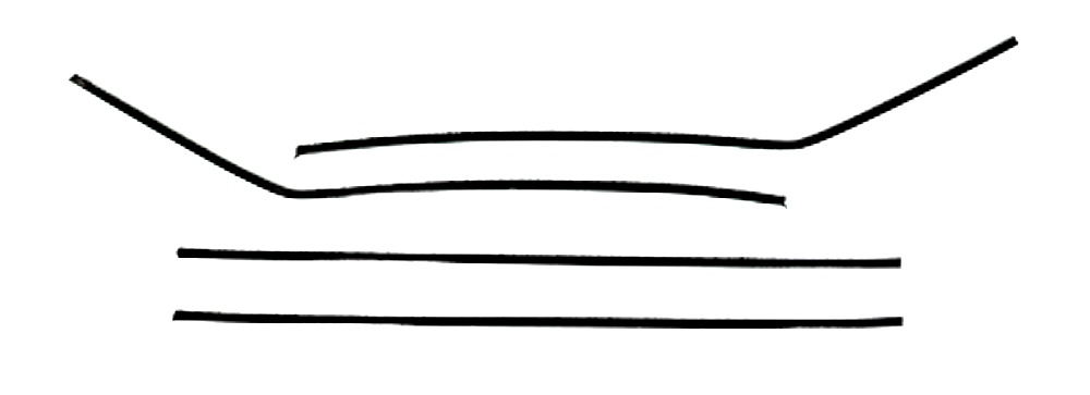 1955-57 AUTHENTIC 4 Piece Felt Kit Inners Only, Chevy Fullsize 2 Door Hardtop fuzzy