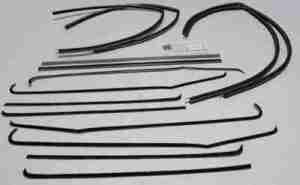 1955-57 AUTHENTIC 14 Piece Felt Kit Upper & Lower Channels, Chevy Bel Air Deluxe 2 Door Sedan