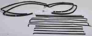 1955-57 AUTHENTIC 14 Piece Felt Kit With Clipped Upper & Lower Channels, Chevy Bel Air Deluxe 2 Door Sedan