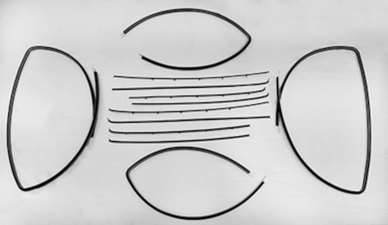 1955-57 AUTHENTIC 14 Piece Felt Kit, Chevy Fullsize Deluxe 2 Door Station Wagon For Removing Wing Glass fuzzy