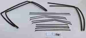 1955-57 AUTHENTIC 14 Piece Felt Kit, Chevy Deluxe 4 Door Sedan Bel Air , upper and lower channels fuzzy