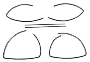 1955-57 UPPER CHANNEL Kit With Division Bars 6 Piece Set, Chevy Fullsize 2 Door Wagon fuzzy