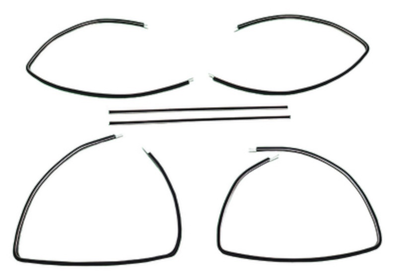 1955-57 UPPER CHANNEL Kit With Division Bars 6 Piece Set, Chevy Fullsize 2 Door Wagon fuzzy