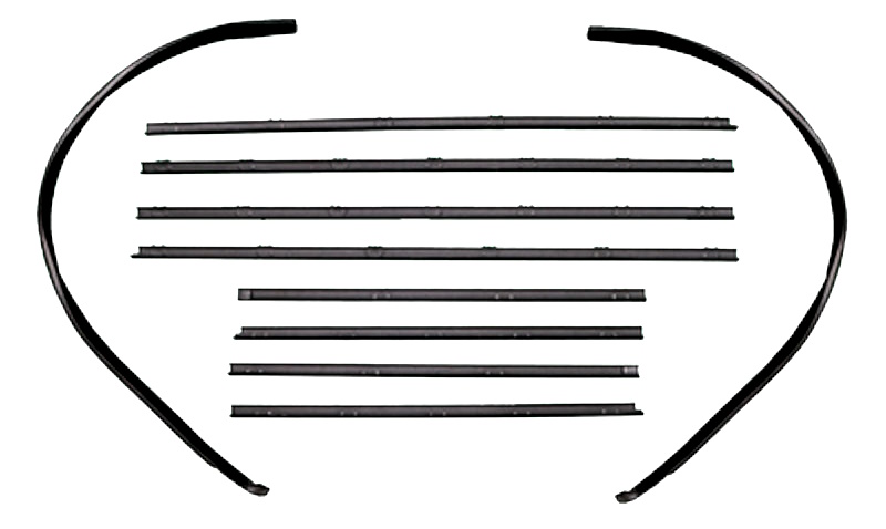 1964 AUTHENTIC 10 Piece Felt Kit & Glass Run Set, Chevy Chevelle 4 Door Sedan Superkit fuzzy