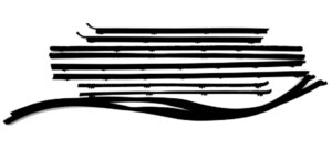 1965 AUTHENTIC 10 Piece Felt Kit & Glass Run Set, Chevy Chevelle 2 Door Sedan Superkit fuzzy