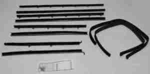 1966-67 AUTHENTIC 10 Piece Felt Kit & Glass Run Set, Chevy Chevelle Coupe Superkit