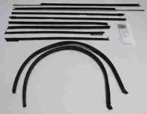 1966 AUTHENTIC 10 Piece Felt Kit & Glass Run Set, Chevy Impala 2 Door Hardtop Superkit