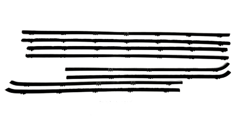 1965-69 AUTHENTIC 8 Piece Felt Kit, Chevy Corvair 2 Door Hardtop With Stainless Bead fuzzy