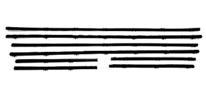 1965-69 AUTHENTIC 8 Piece Felt Kit, Chevy Corvair Convertible With Stainless Bead fuzzy