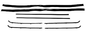 1964-66AUTHENTIC 8 Piece Felt Kit Superkit, With Chrome Bead, division bars and upper channels, G.M. Chevy Truck fuzzy